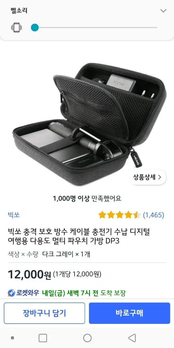 빅쏘 디지털 멀티 파우치 대형 다크그레이